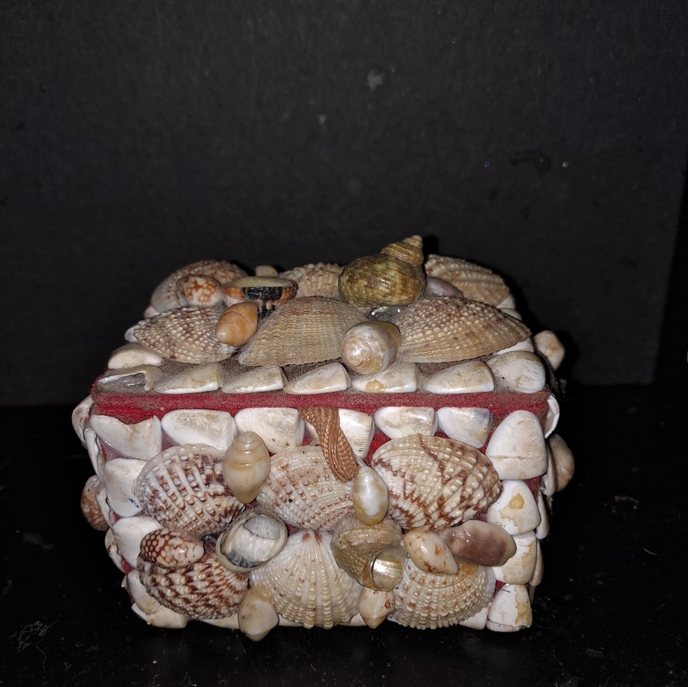 vintage shell jewelry box gift for her nautical treasure box seashell box